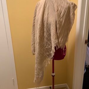 Large oversized scarf with frayed fringe